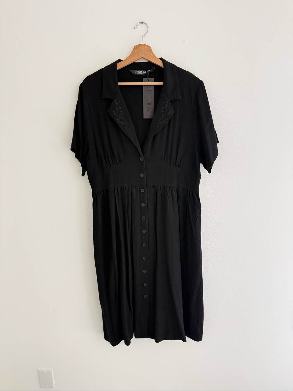 Disturbia Jasmine Embroidered Midi Shirt Dress 12 - Picture 2 of 7